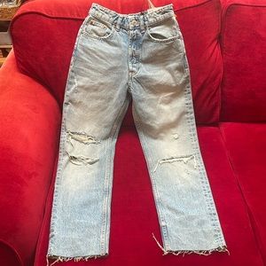 2 for 70 NWT Zara high rise straight ankle length jeans L32